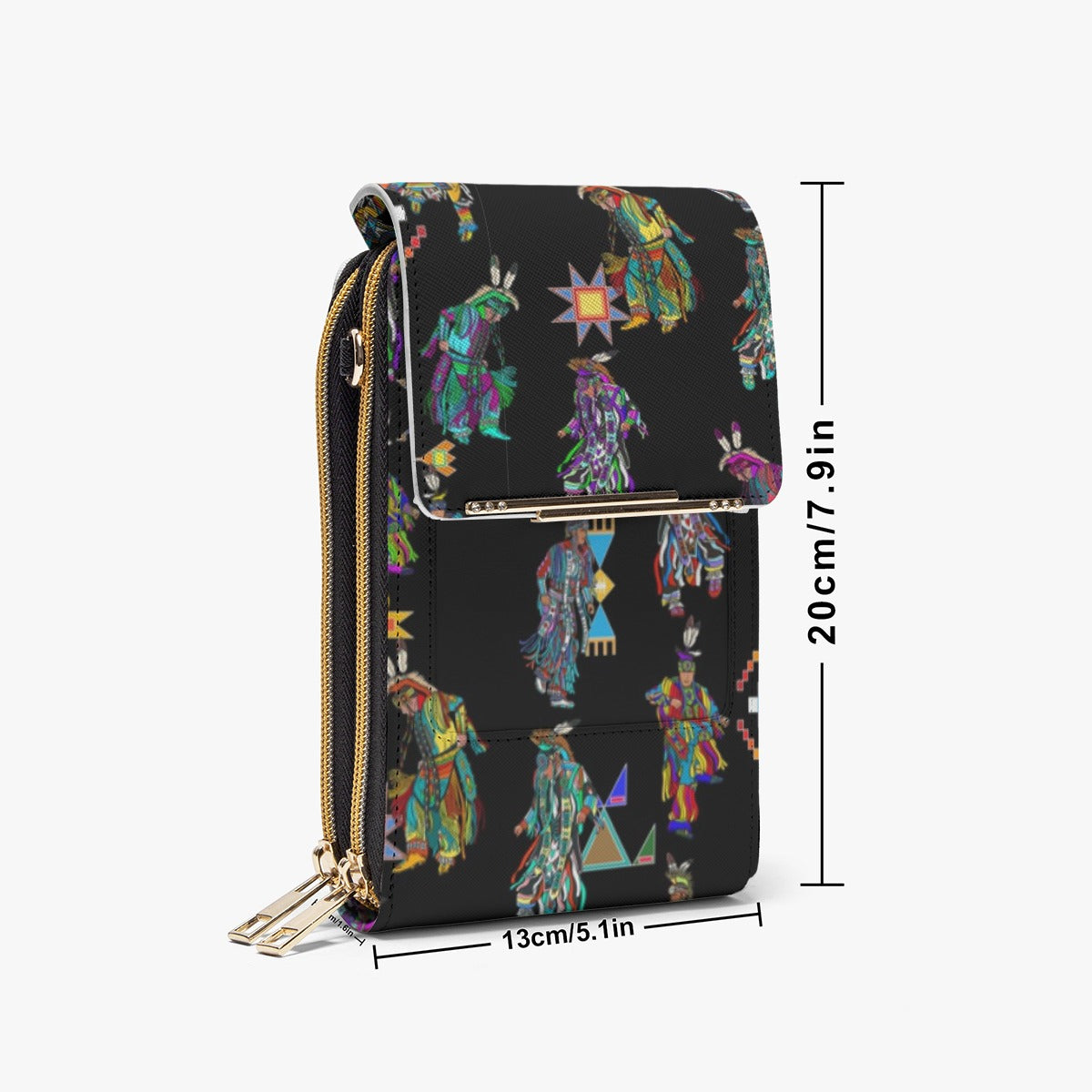 Men's Grass Dancers Black Mobile Phone Chest Bag