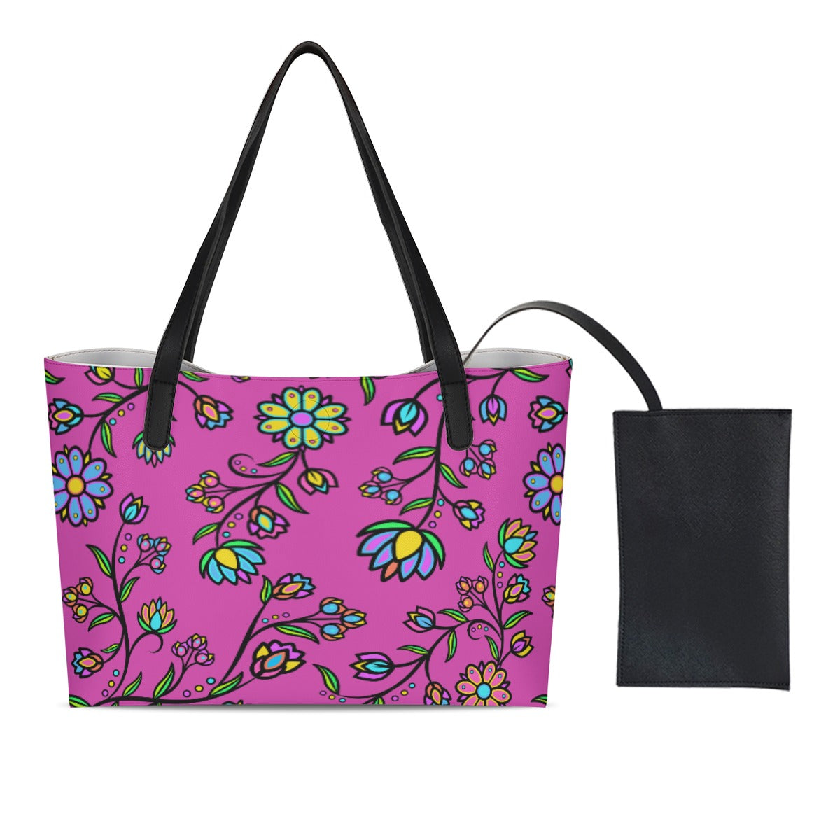Cosmic Whisper Pastel Passion Shopping Tote Bag With Black Mini Purse