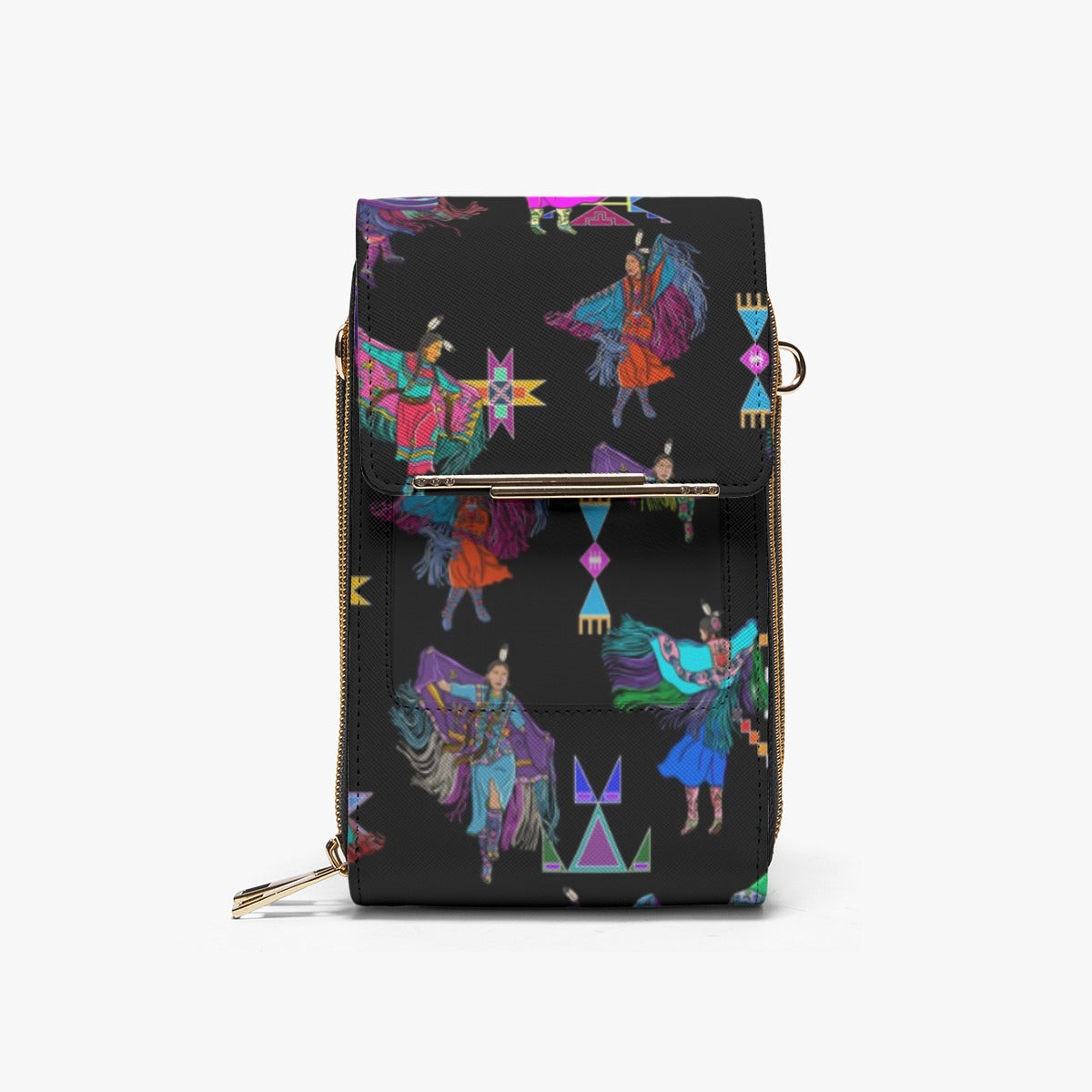 Women's Fancy Dancers Black Mobile Phone Chest Bag
