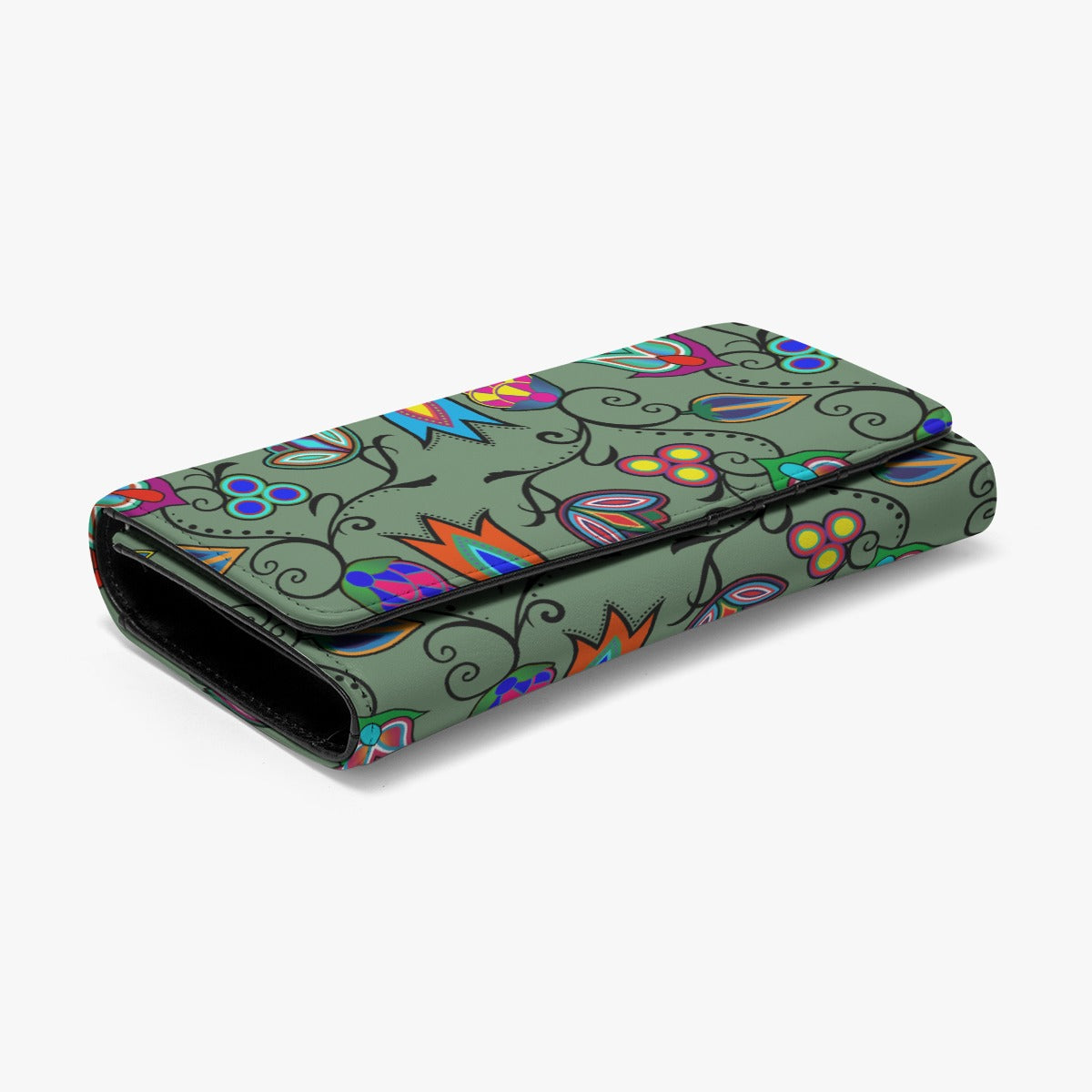 Indigenous Paisley Dark Sea Foldable Wallet