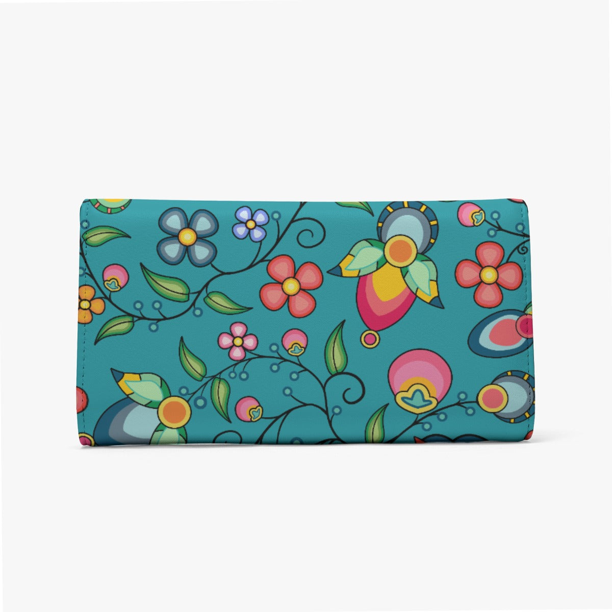 Floral Bounty Teal Foldable Wallet