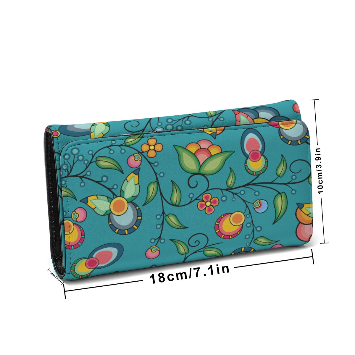 Floral Bounty Teal Foldable Wallet