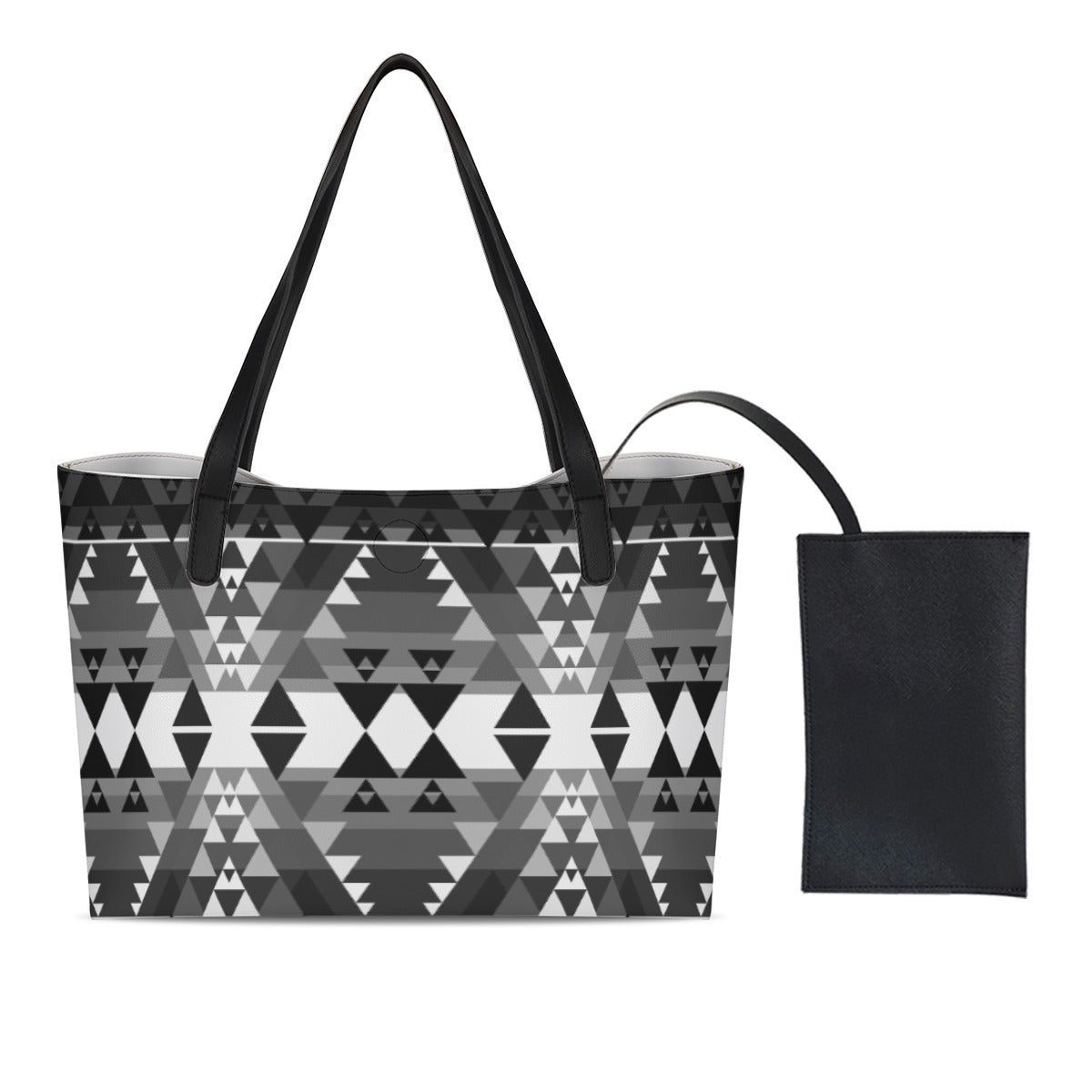 Shopping Tote Bag With Black Mini Purse