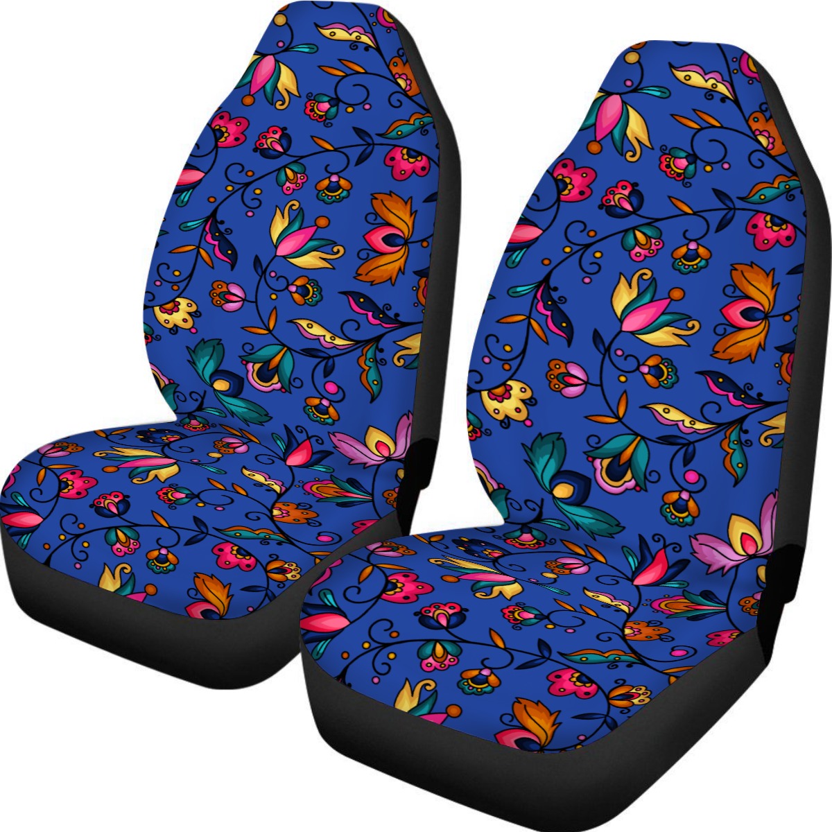 Copper Prairie Petals Blue Universal Car Seat Cover With Thickened Back