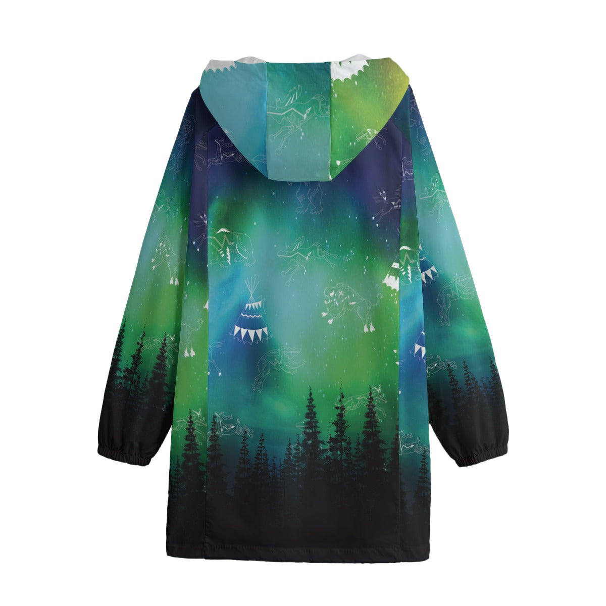 Aurora Medicine Animals Unisex Windbreaker Long Jacket