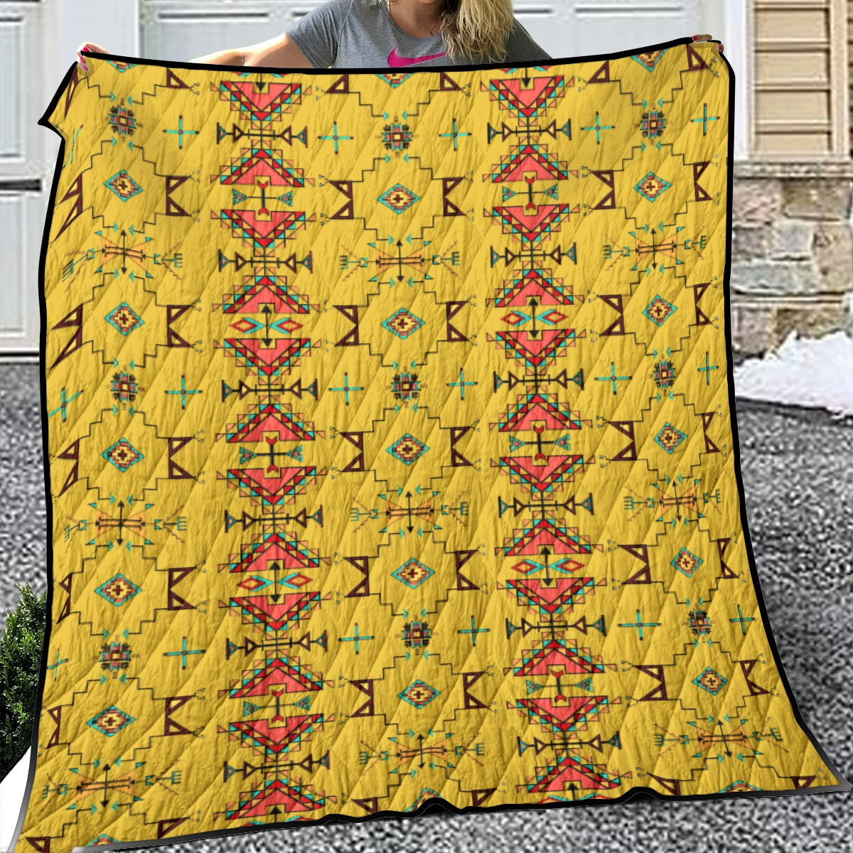 Thunder Flight Yellow Lightweight & Breathable Quilt With Edge-wrapping Strips