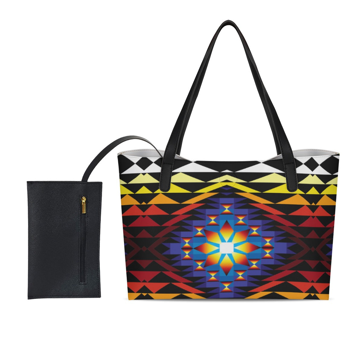 Sunset Blanket Shopping Tote Bag With Black Mini Purse