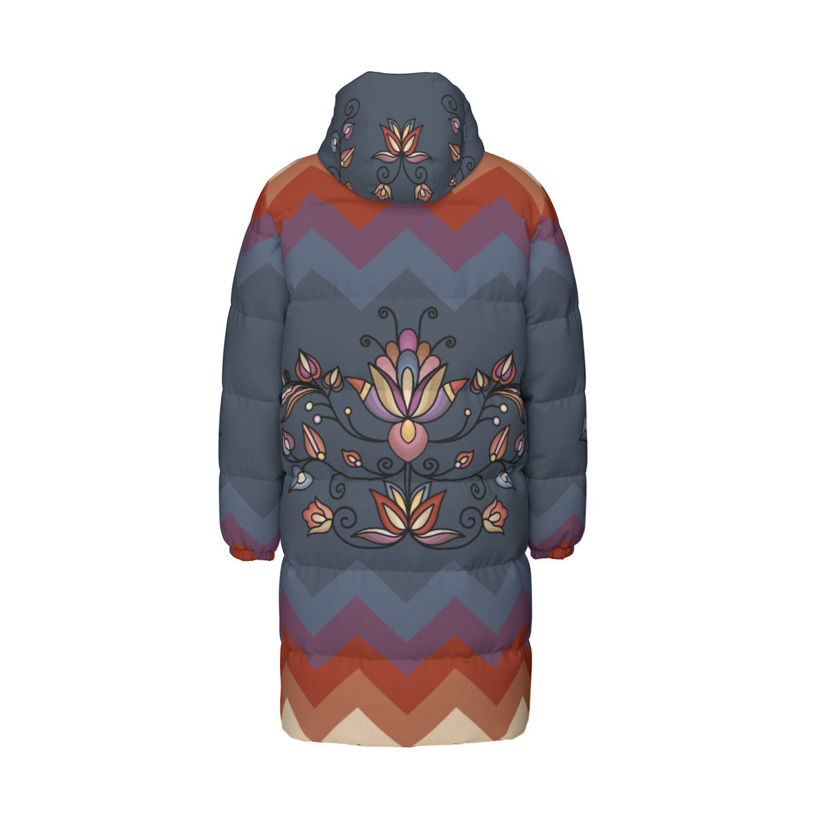 Ember Blossom Floral Unisex Long Down Jacket
