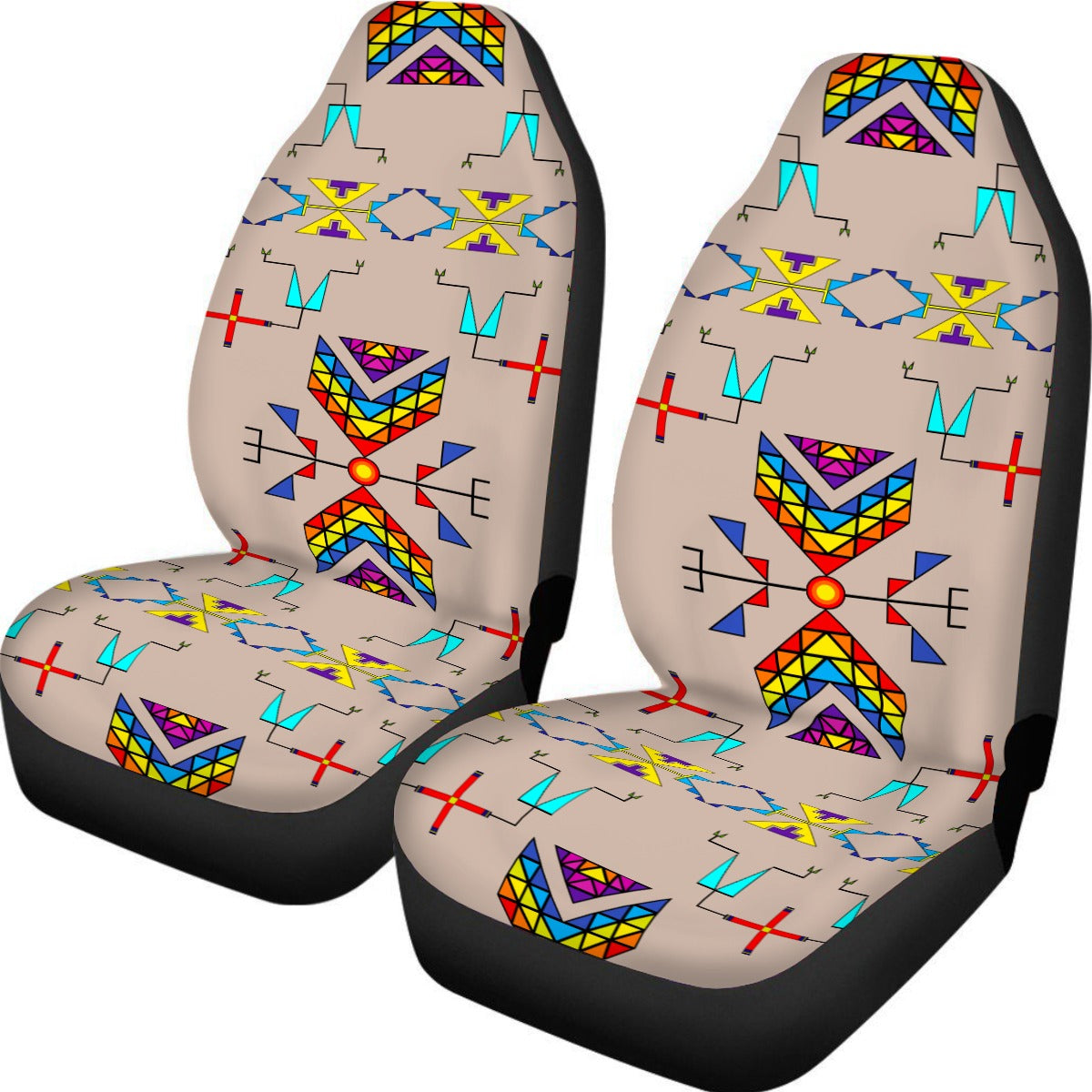 Rainy Chief Rainbow Taupe Universal Car Seat Cover With Thickened Back