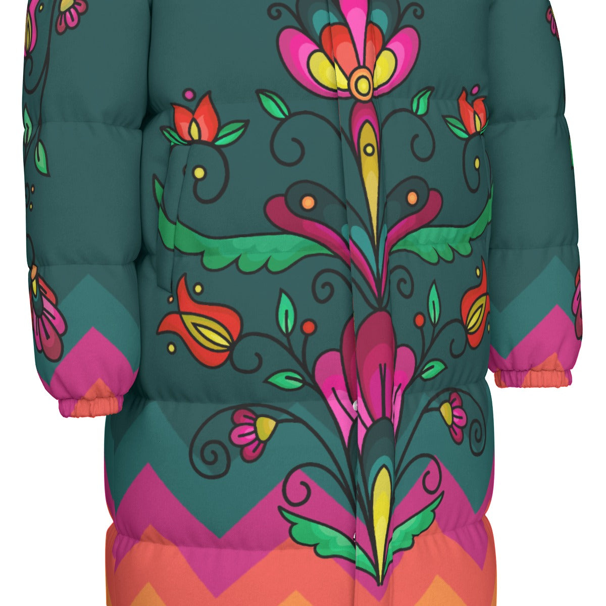 Autumn Kinship Wreath Unisex Long Down Jacket