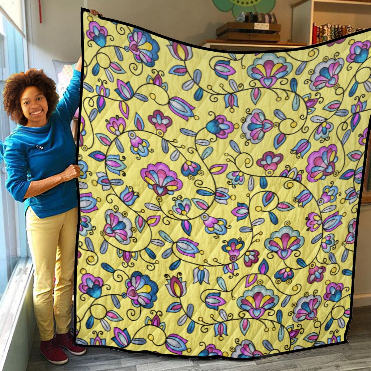 Autumn Bundle Blessing Yellow Lightweight & Breathable Quilt With Edge-wrapping Strips