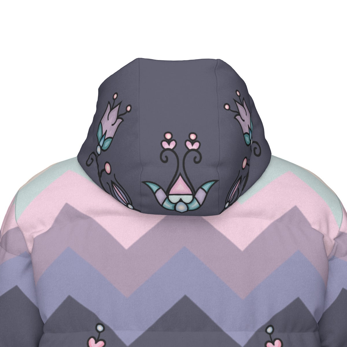 Silver Frostflower Unisex Long Down Jacket