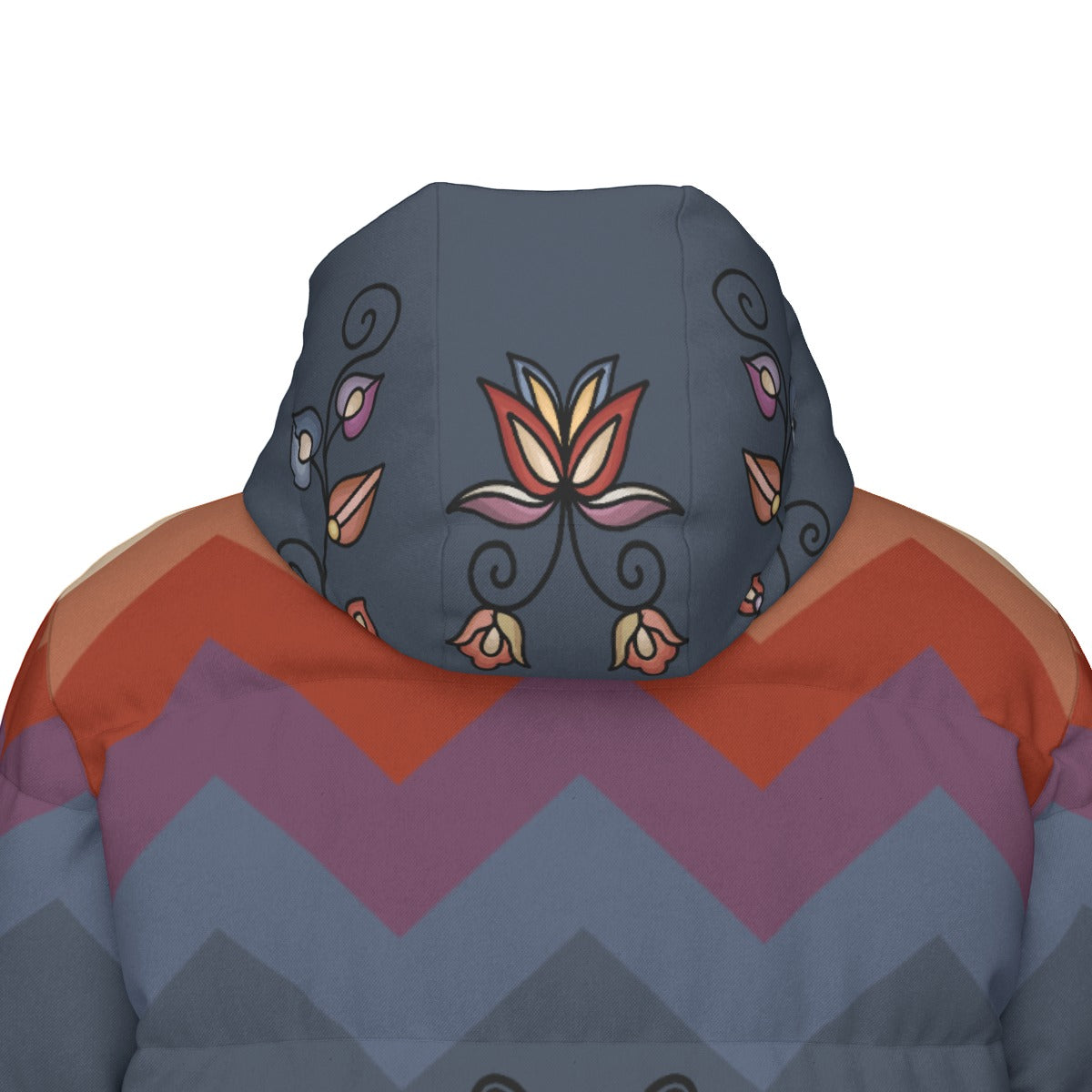 Ember Blossom Floral Unisex Long Down Jacket