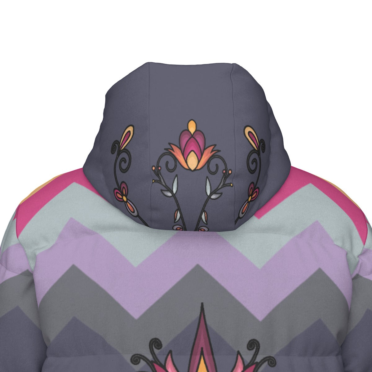 Crimson Drift Petals Unisex Long Down Jacket