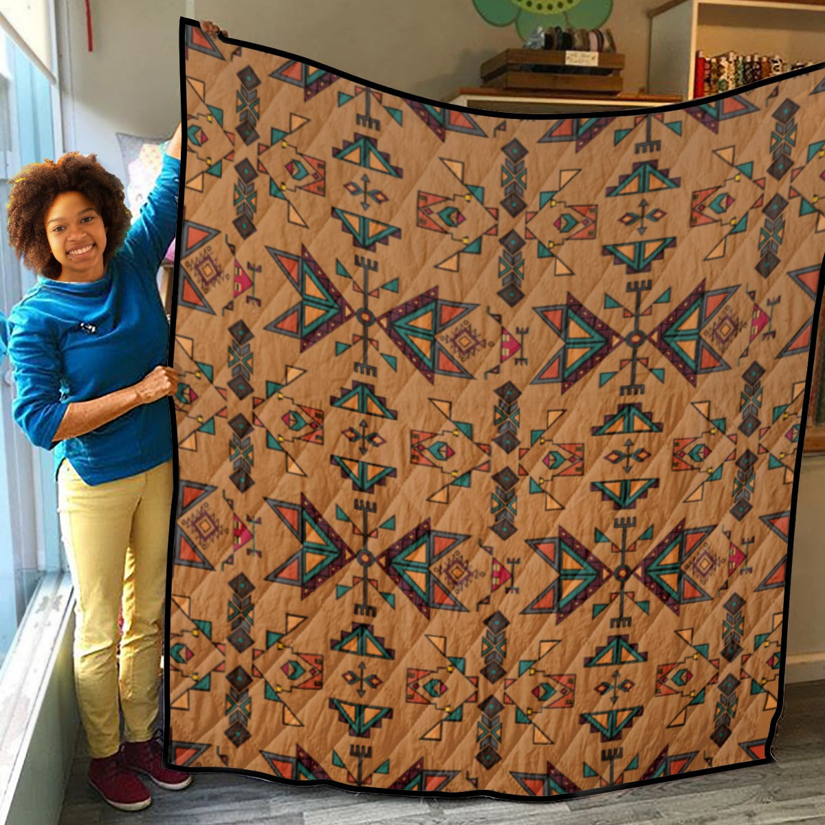 Arrow Dawn Brown Lightweight & Breathable Quilt With Edge-wrapping Strips