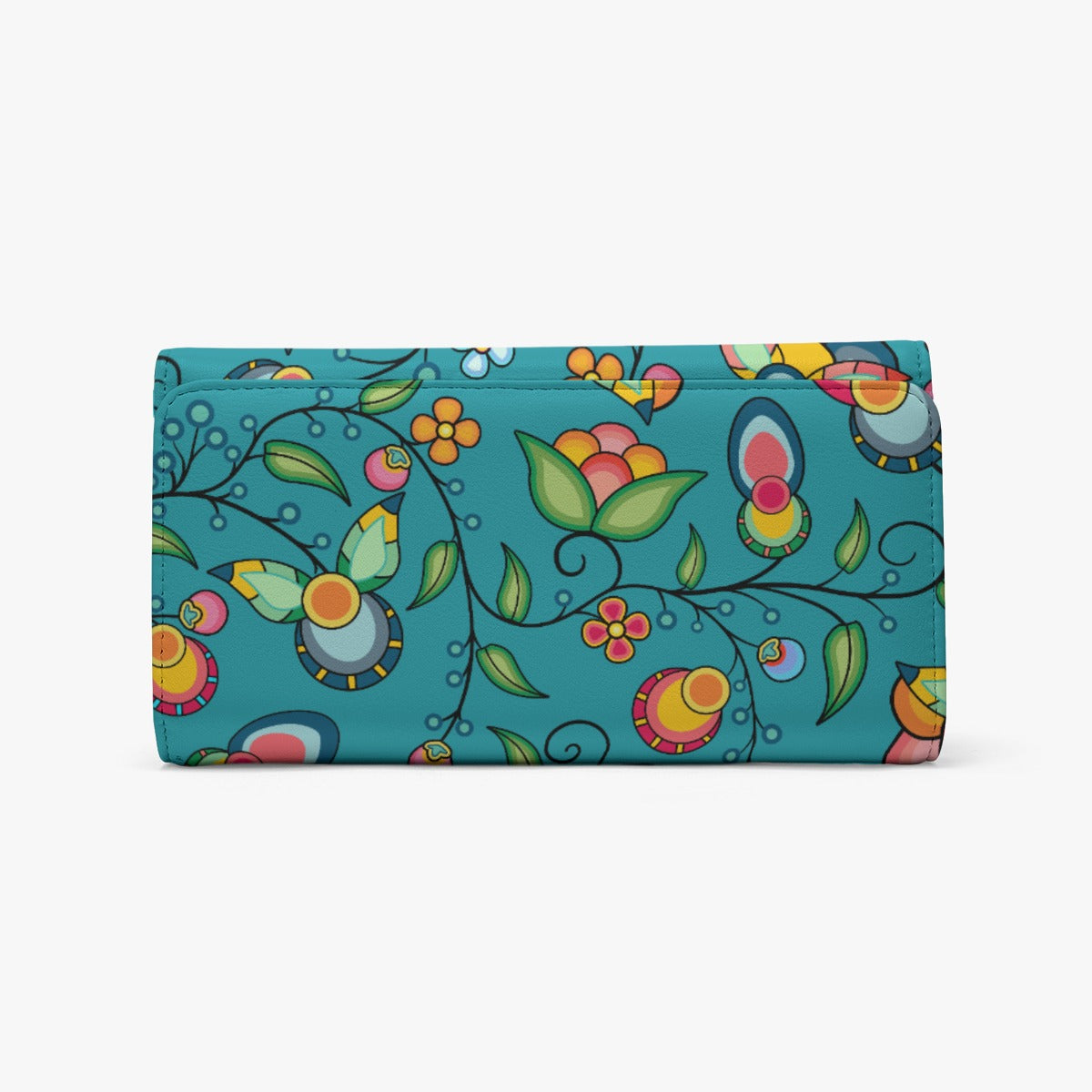 Floral Bounty Teal Foldable Wallet