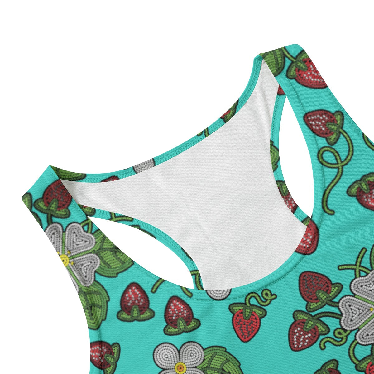 Strawberry Dreams Turquoise Eco-friendly Women's Tank Top