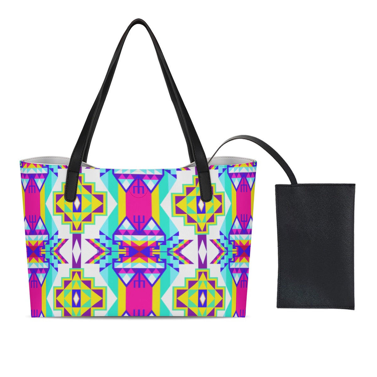 Fancy Champion Shopping Tote Bag With Black Mini Purse