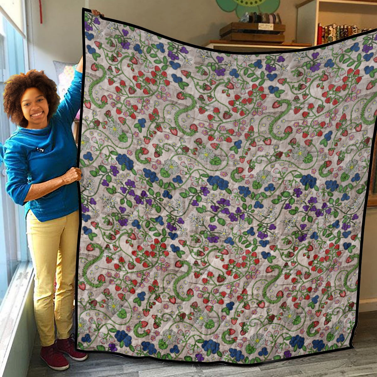 Grandmother Stories Bright Birch Lightweight & Breathable Quilt With Edge-wrapping Strips