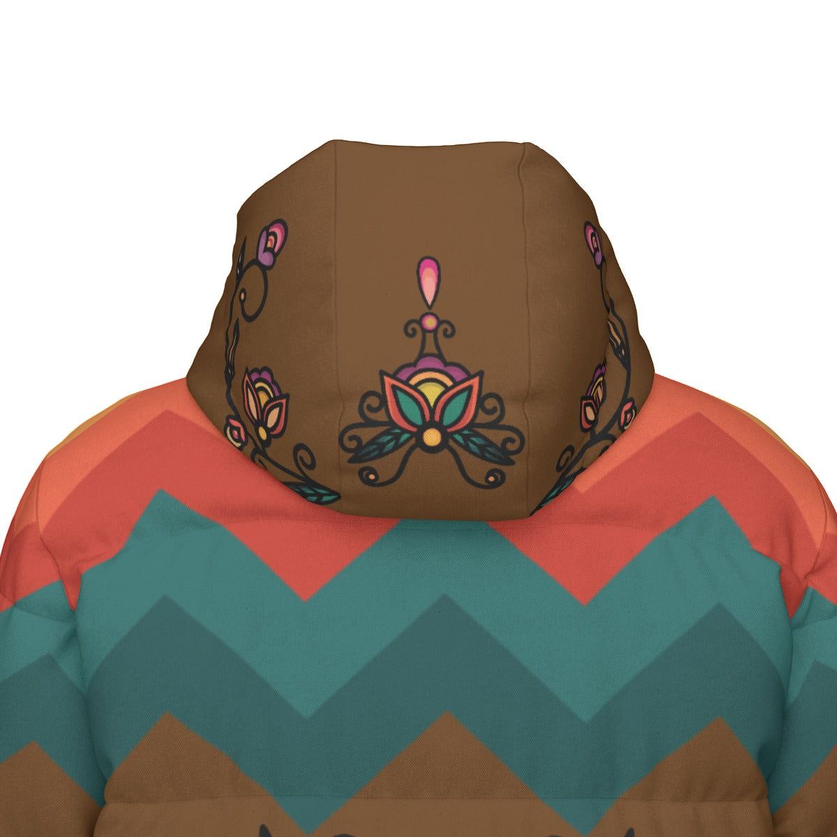 Maple Shine Ribbon Rose Unisex Long Down Jacket