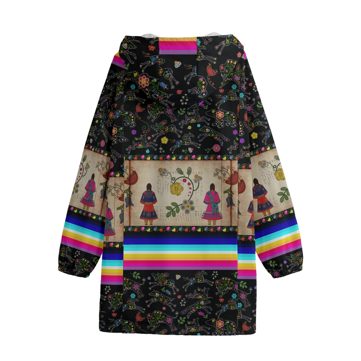 Floral Ledger Sisters Unisex Windbreaker Long Jacket