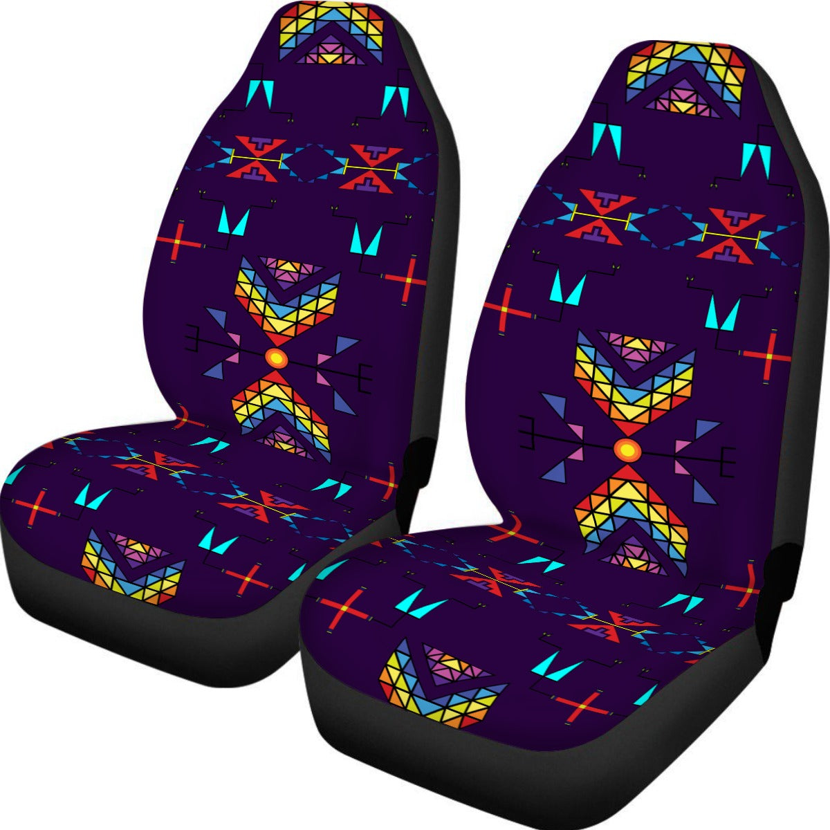 Rainy Chief Rainbow Dark Purple Universal Car Seat Cover With Thickened Back