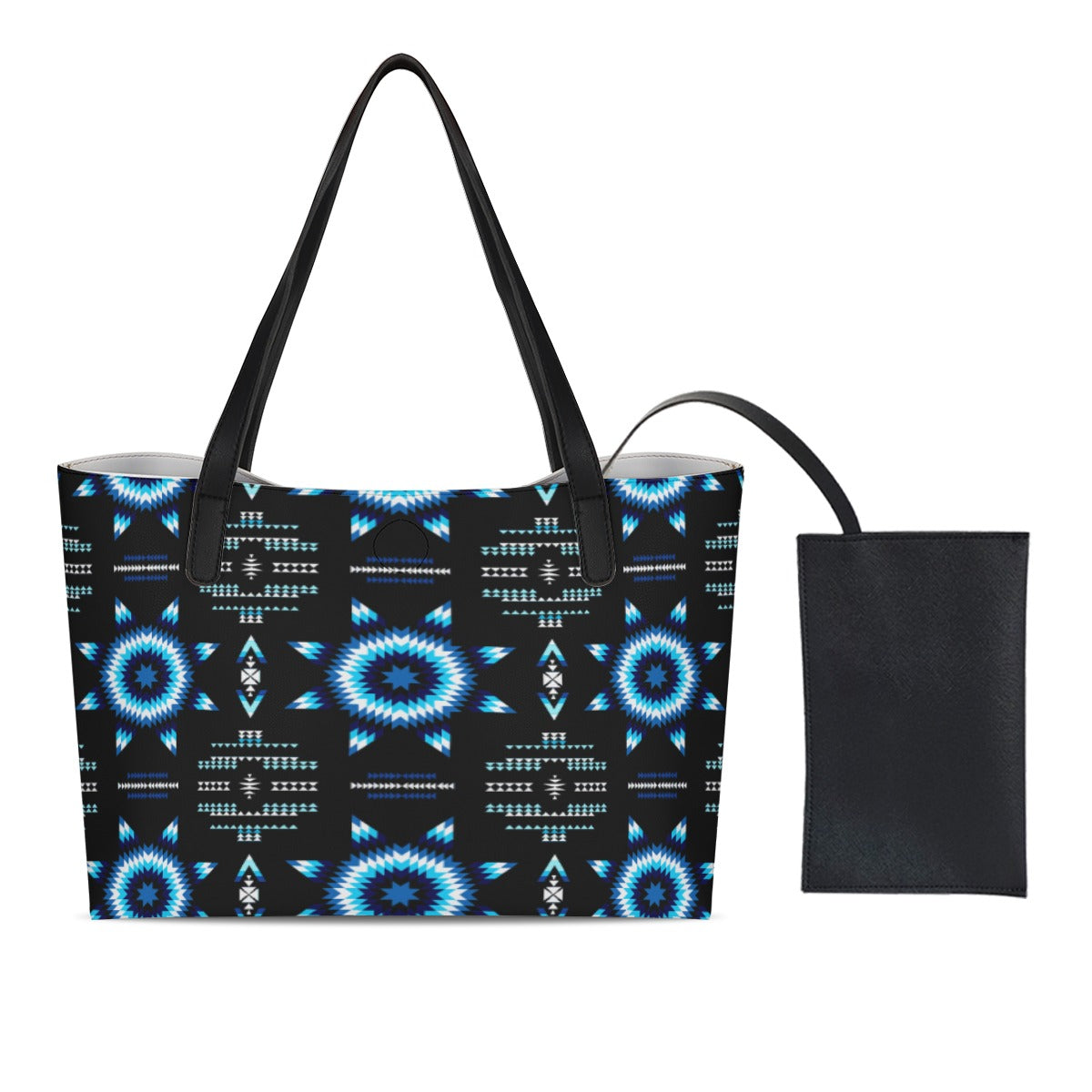Rising Star Wolf Moon Shopping Tote Bag With Black Mini Purse