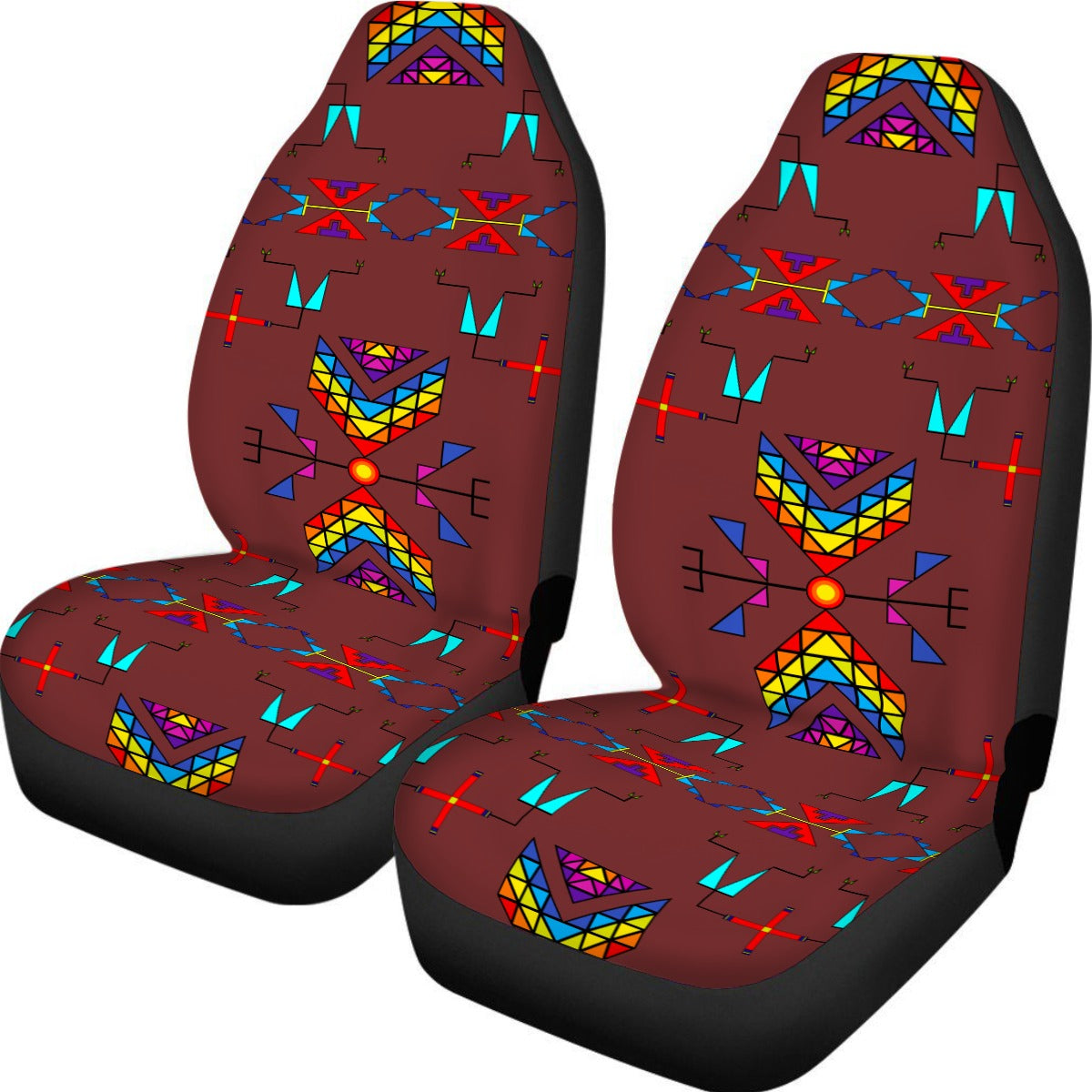 Rainy Chief Rainbow Earth Clay Universal Car Seat Cover With Thickened Back
