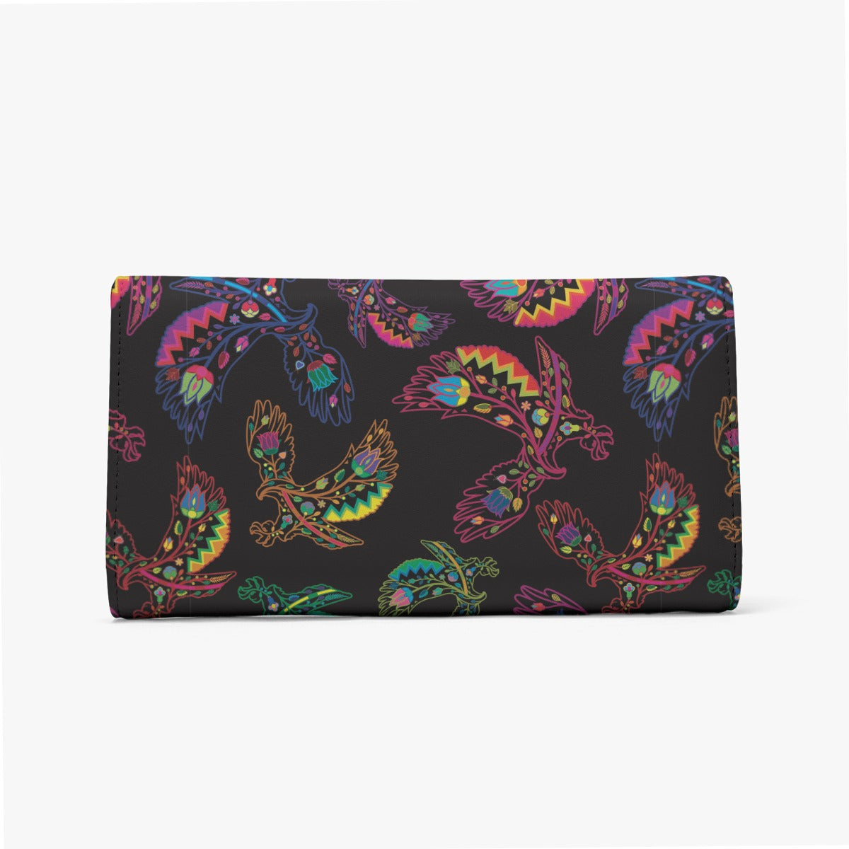 Neon Floral Eagles Foldable Wallet