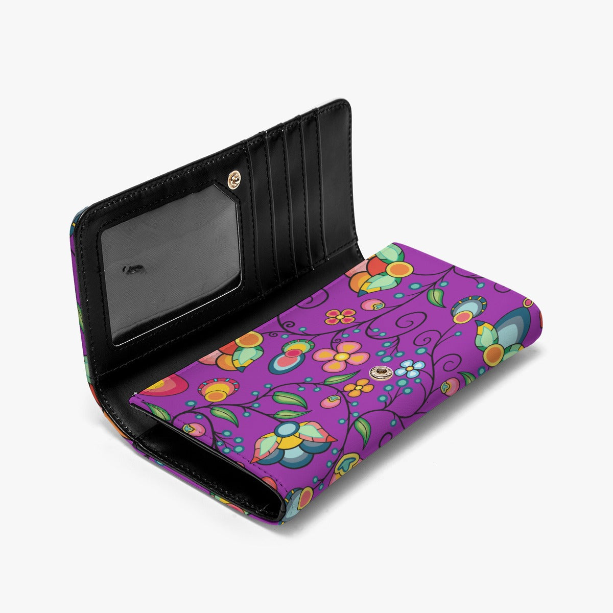 Floral Bounty Purple Foldable Wallet