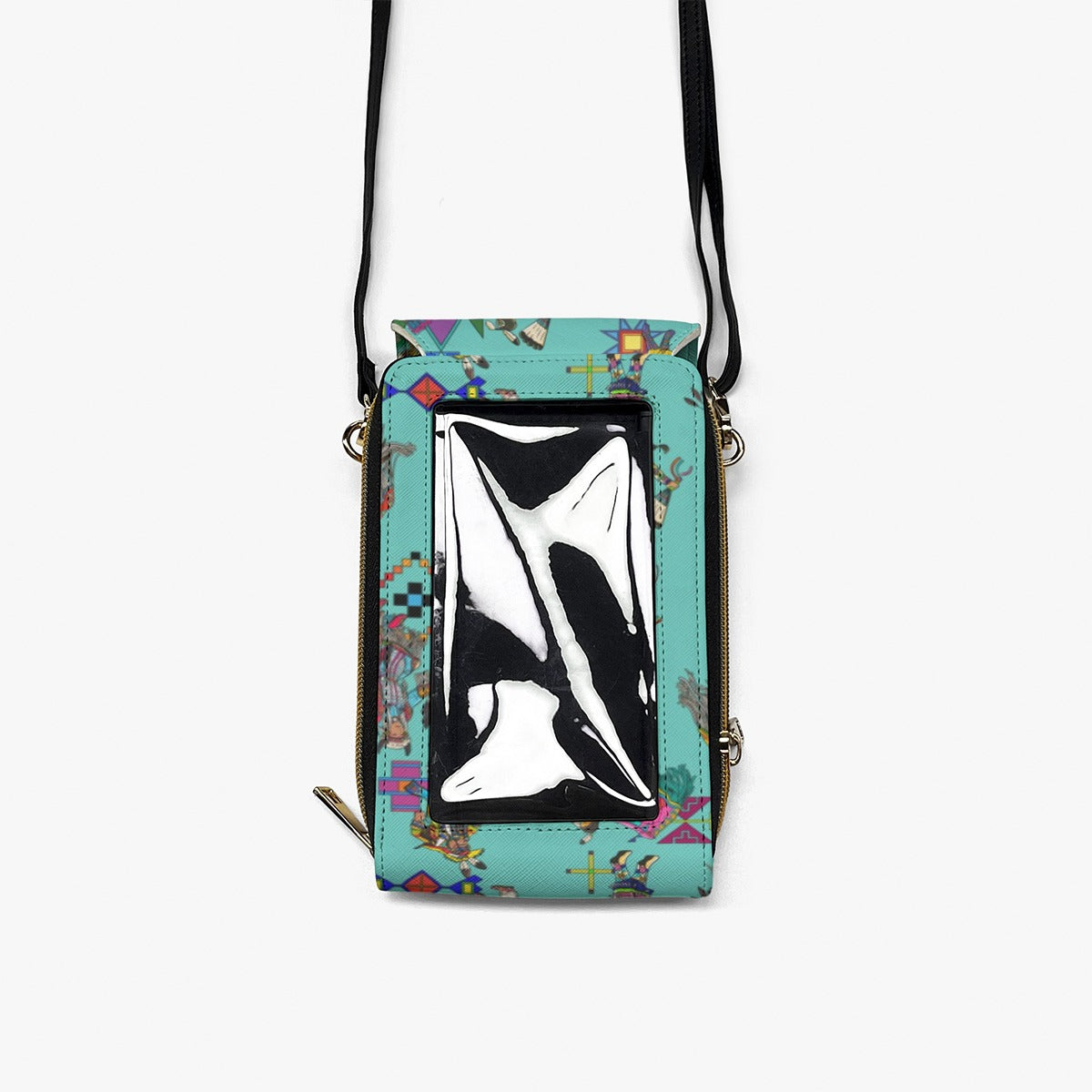 Grand Entry Dancers Eggshell Blue Mobile Phone Chest Bag