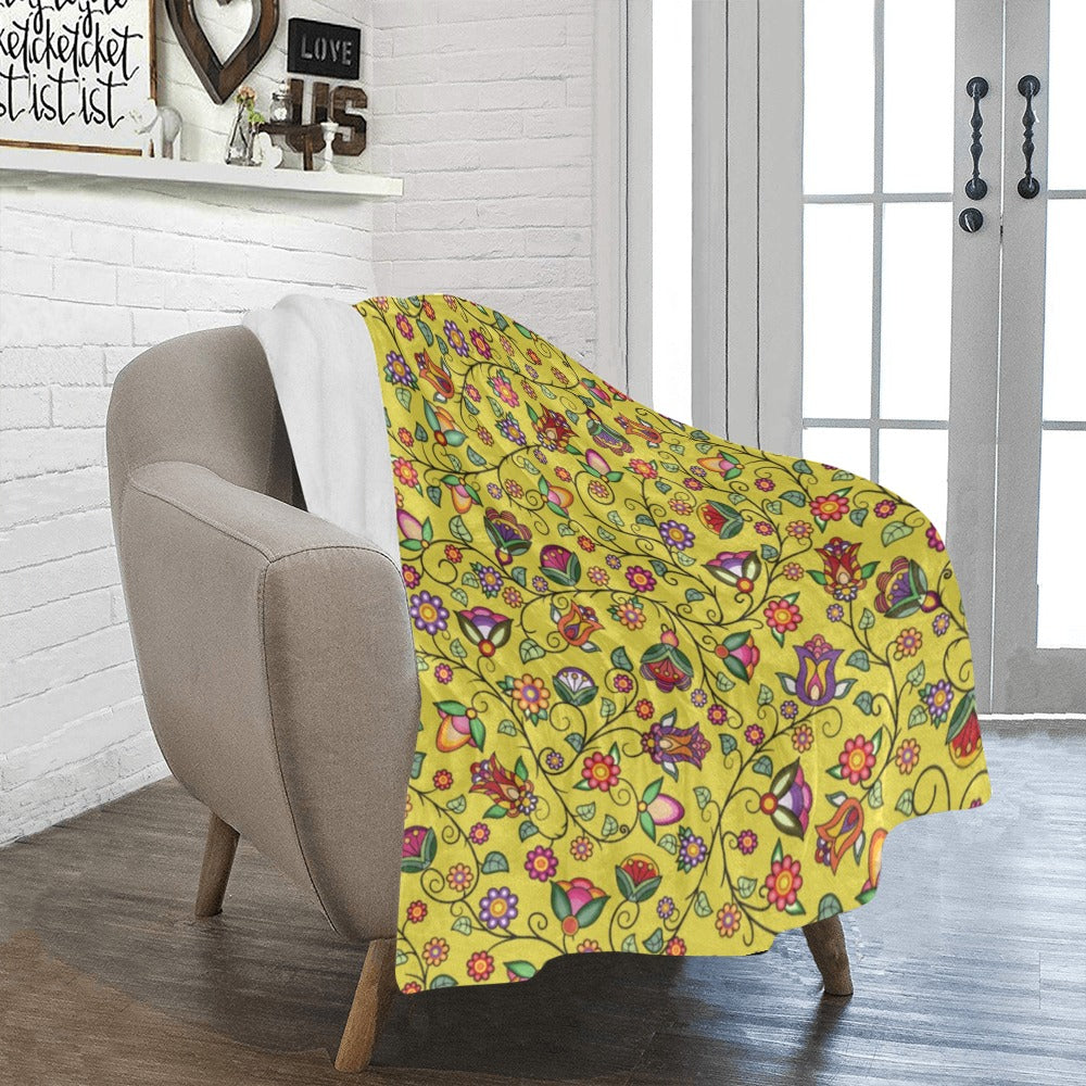 Heartbeat Petals Yellow Ultra-Soft Micro Fleece Blanket 40"x50"