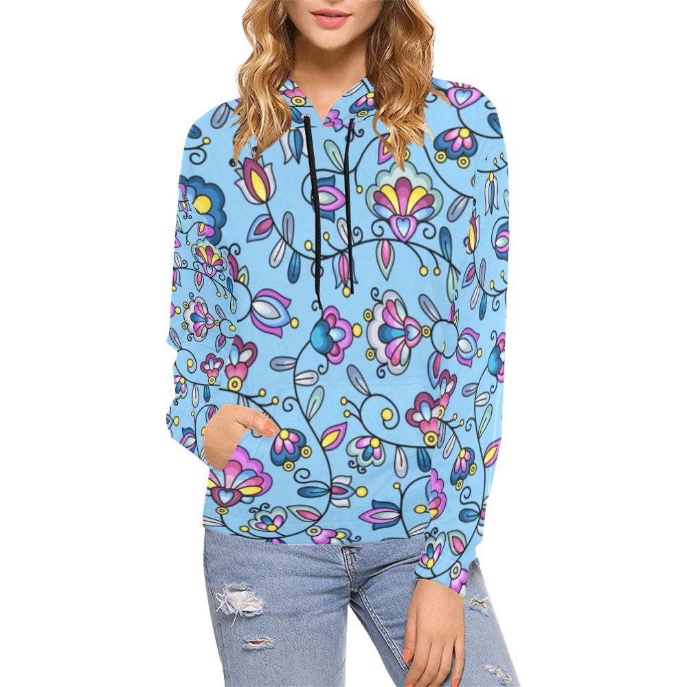 Autumn Bundle Blessing Blue Hoodie for Women (USA Size)