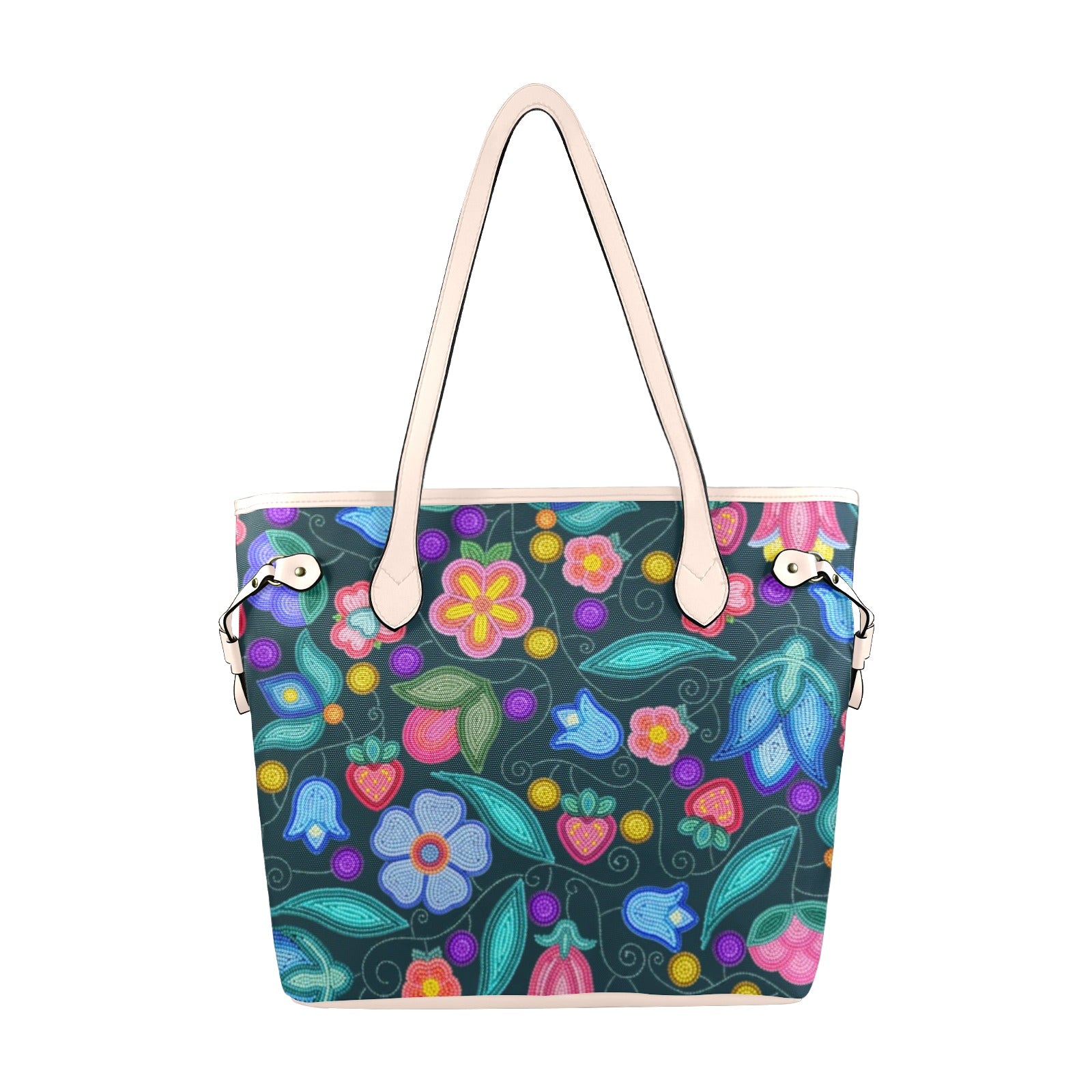 Sweet Offering Dark Teal Clover Canvas Tote Bag