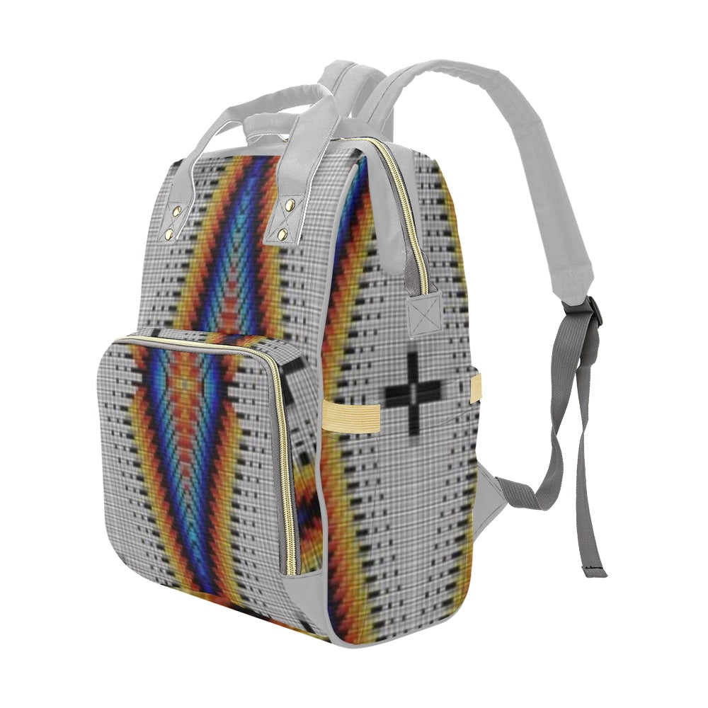 Diamond in the Bluff White Multi-Function Diaper Backpack/Diaper Bag