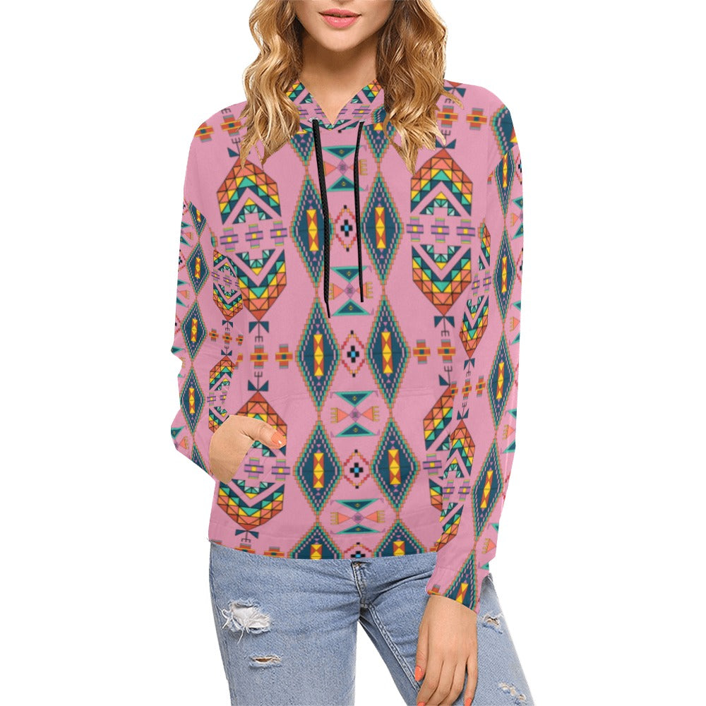 Travois Tipi Dusky Sunset Hoodie for Women (USA Size)