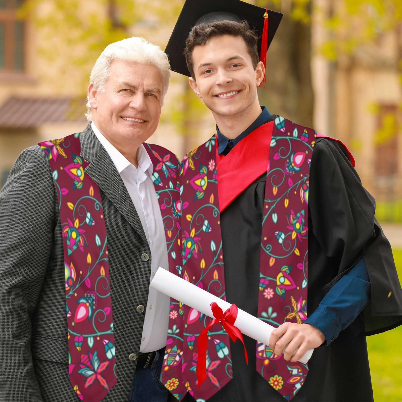 Thorny Path Cranberry Graduation Stole