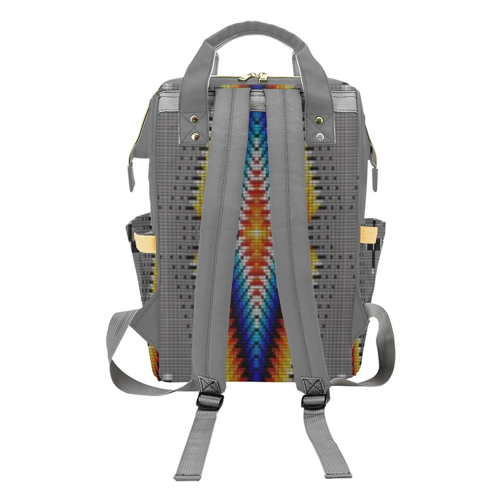 Diamond in the Bluff Grey Multi-Function Diaper Backpack/Diaper Bag