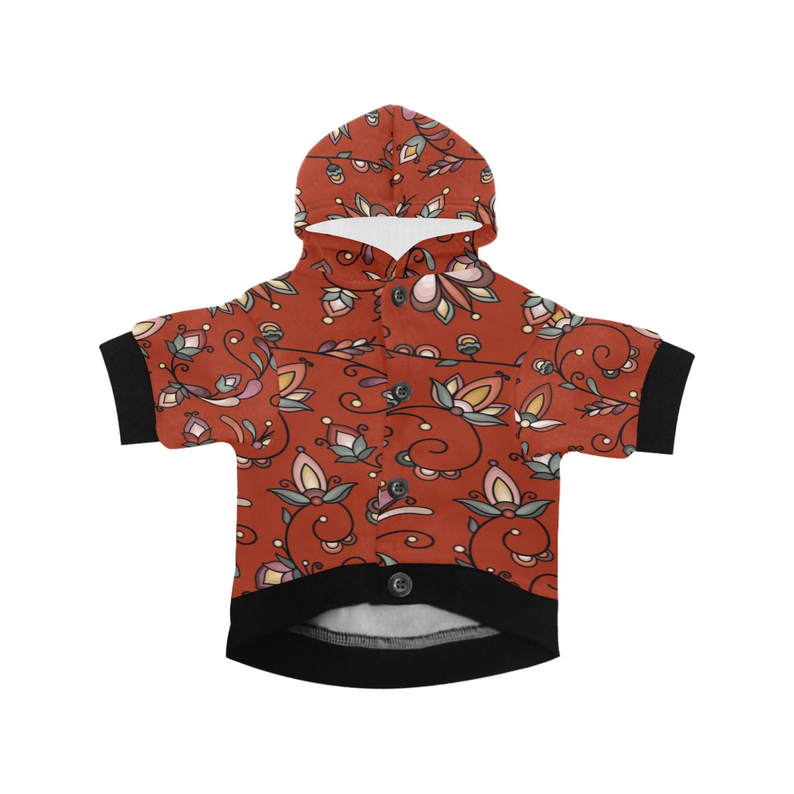 Burnt Sky Petals Red Pet Dog Hoodie