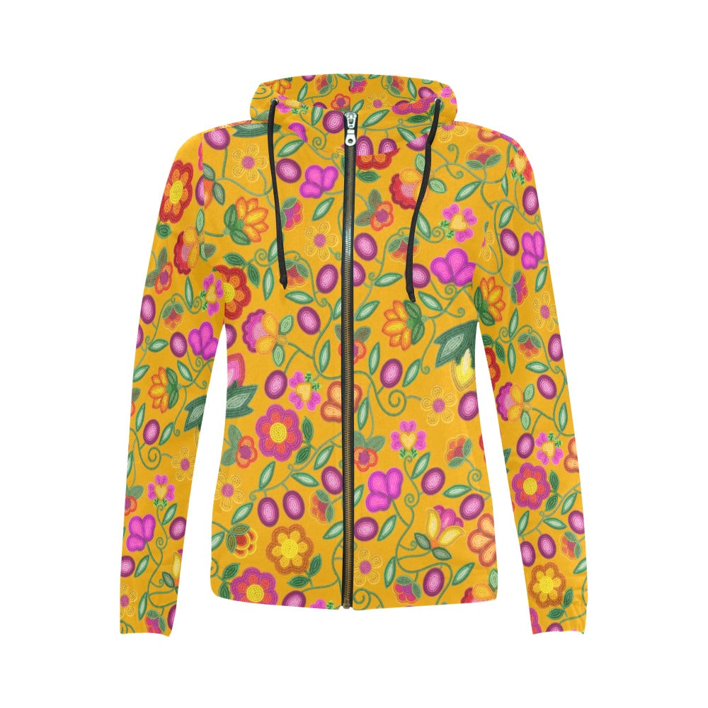Boreal Bounty Yellow Full Zip Hoodie for Women