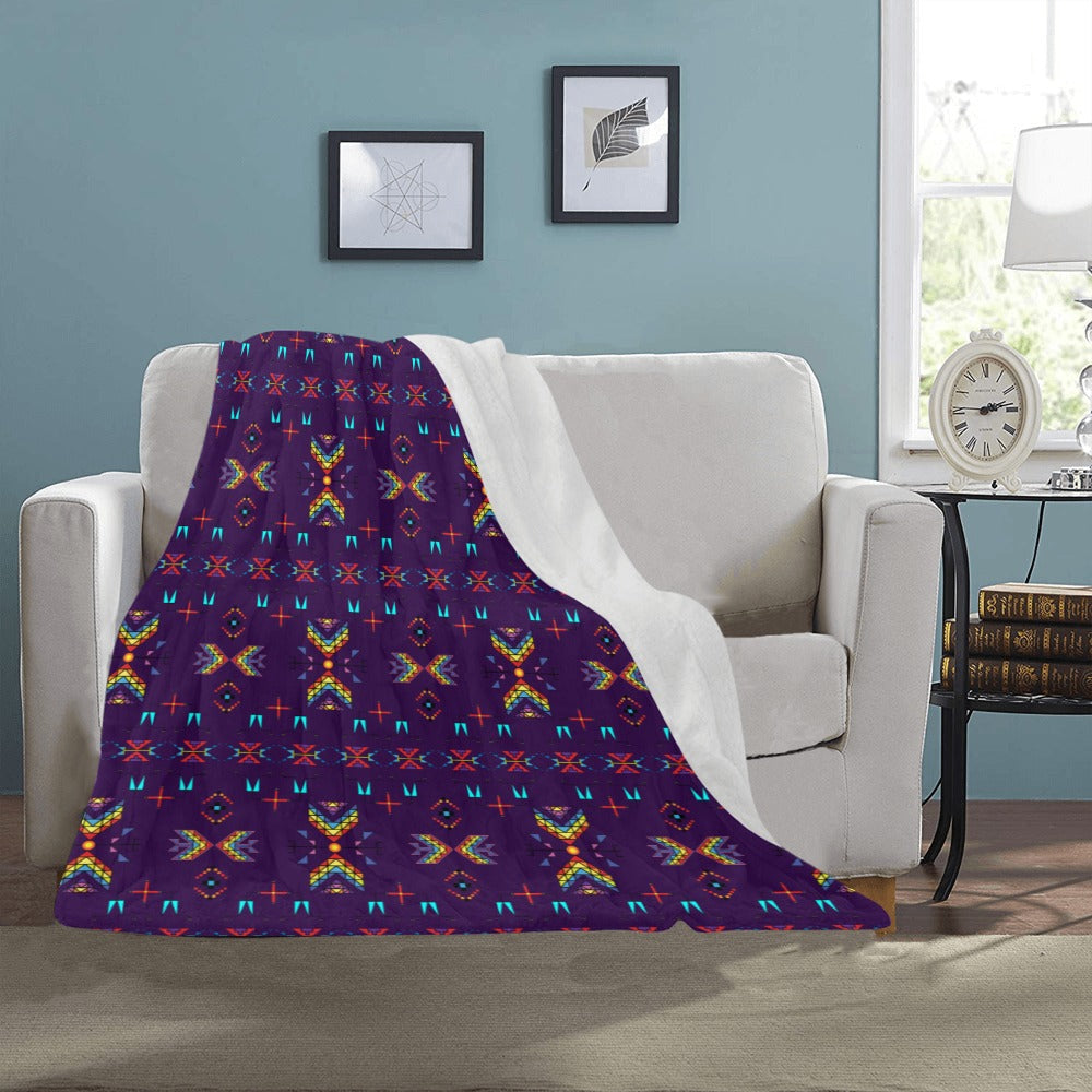 Rainy Chief Rainbow Dark Purple Ultra-Soft Micro Fleece Blanket 40"x50"