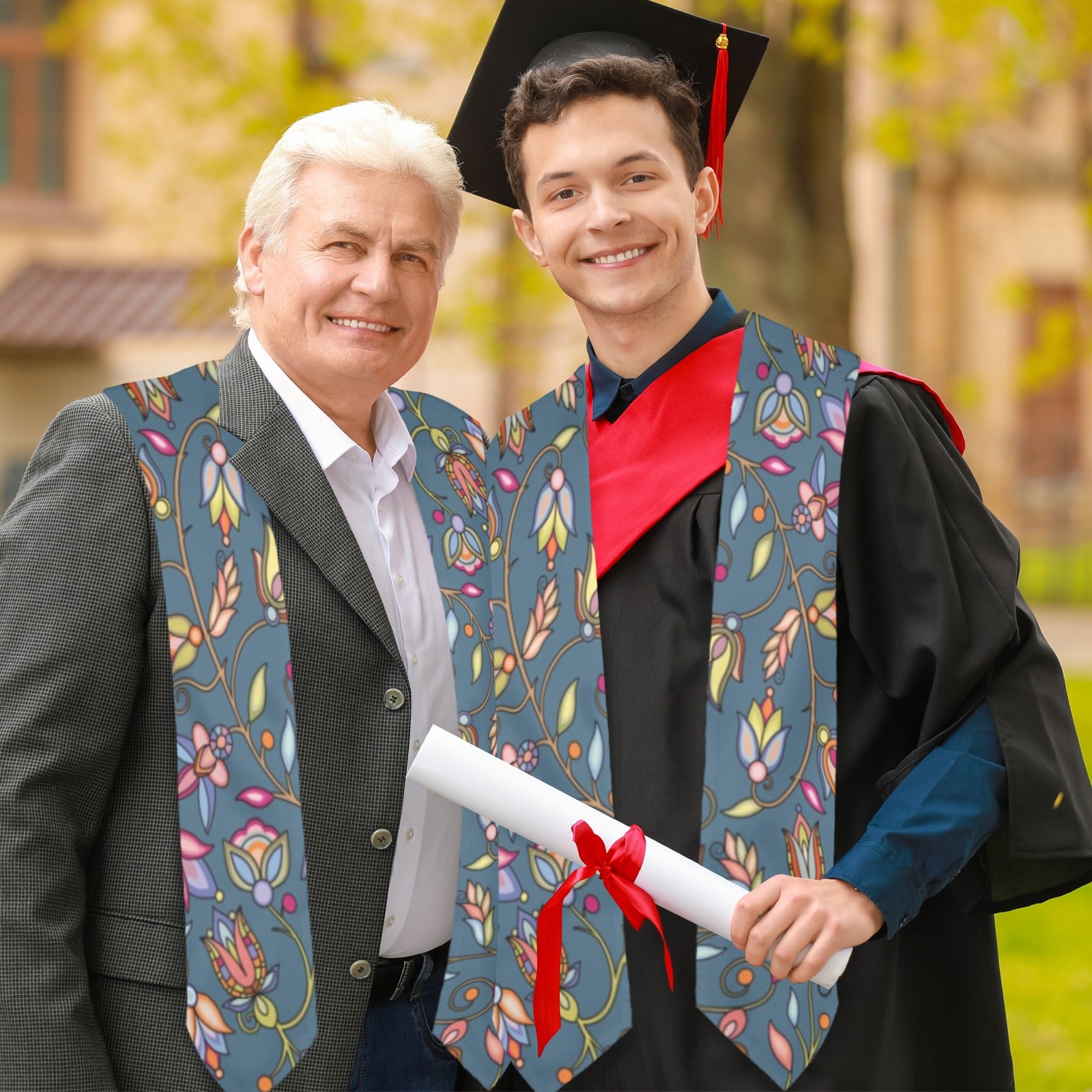 Buffalo Bloom Rainstorm Graduation Stole
