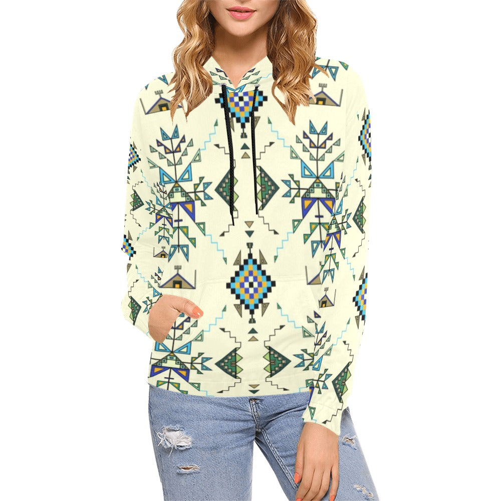 Bear Shield Cream Hoodie for Women (USA Size)