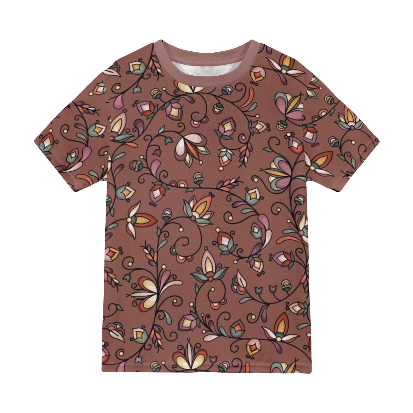 Burnt Sky Petals Brown T-shirt for Men
