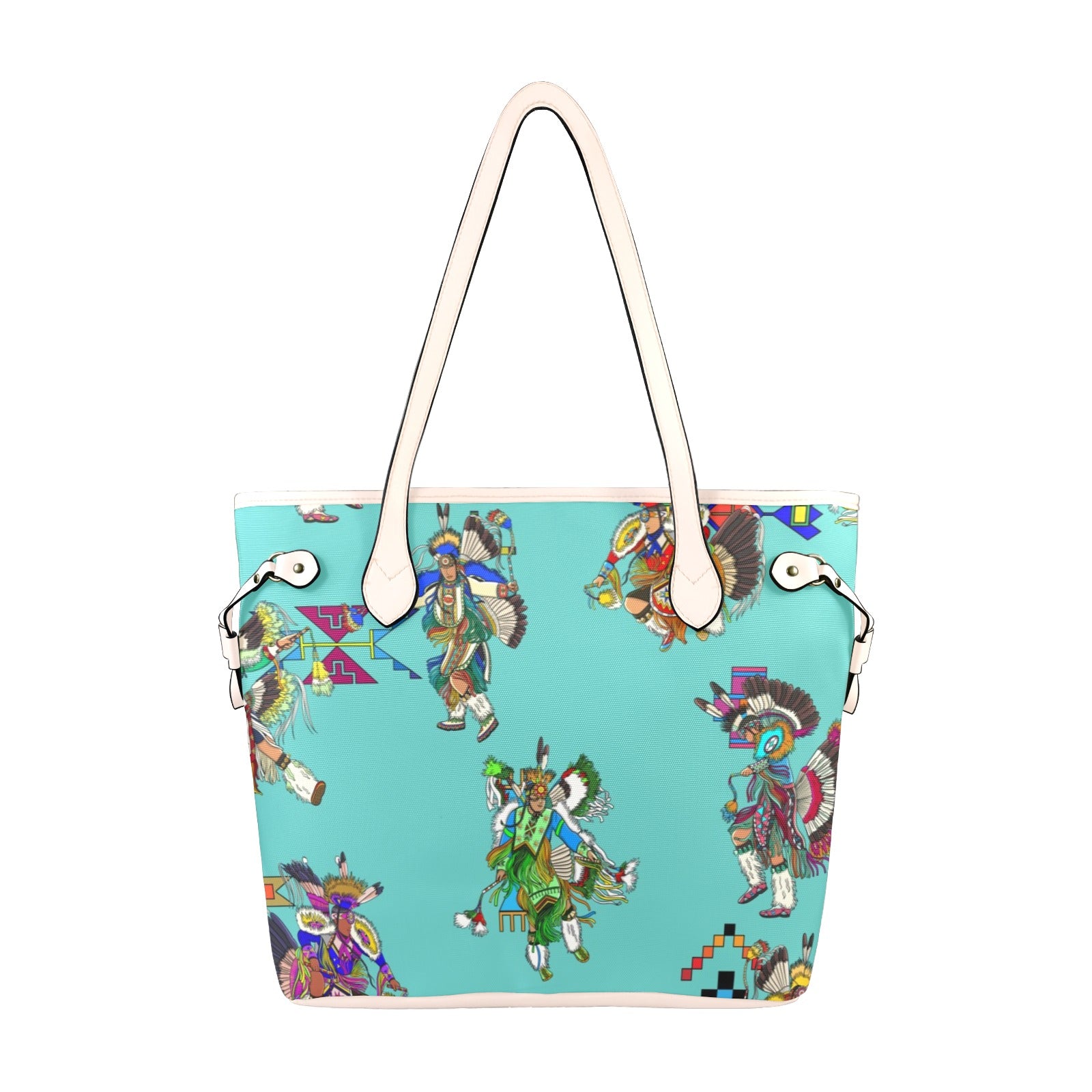 Men's Fancy Dancers Eggshell Blue Clover Canvas Tote Bag