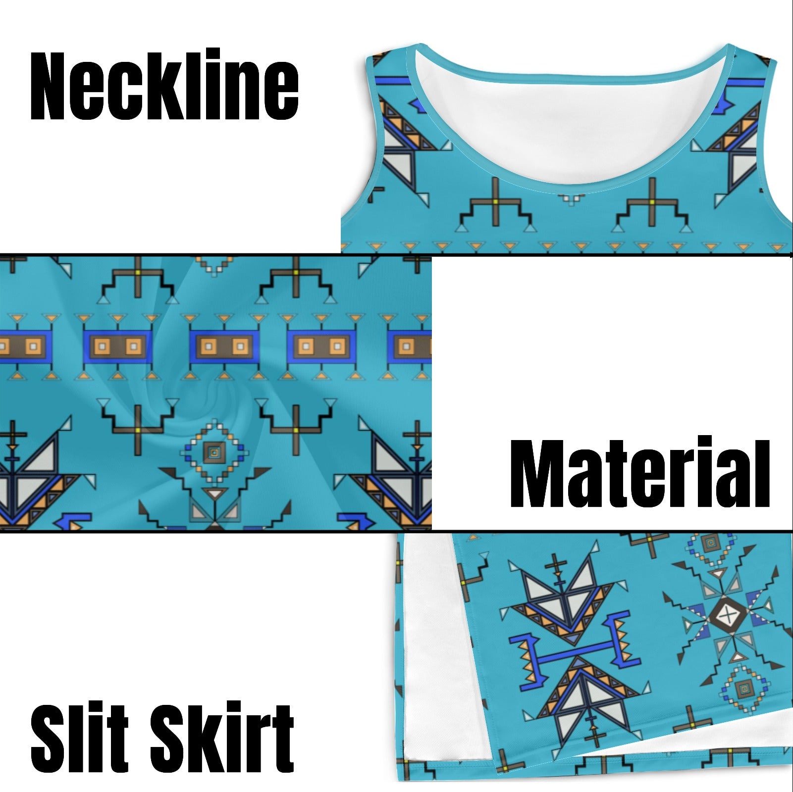 Eagle Strike Blue Phaedra Sleeveless Open Fork Long Dress