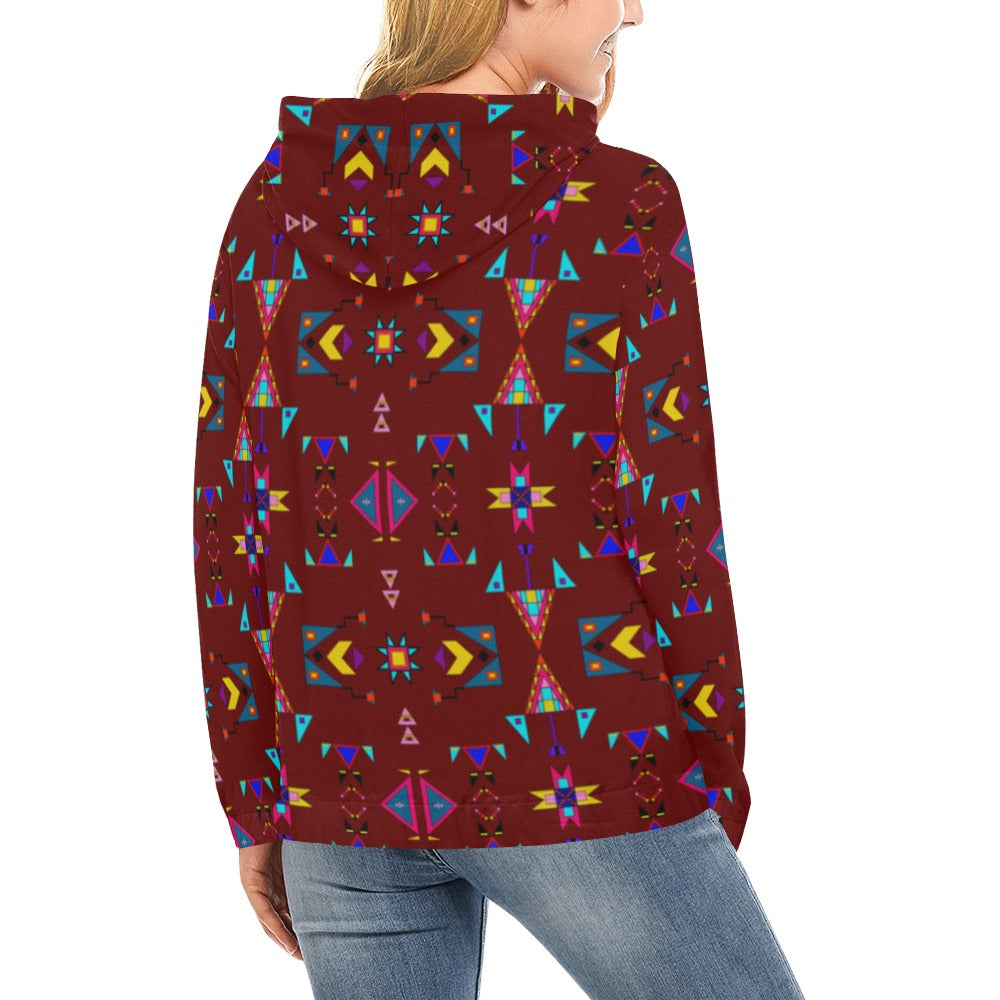 Enemy Territory Dark Maroon Hoodie for Women (USA Size)