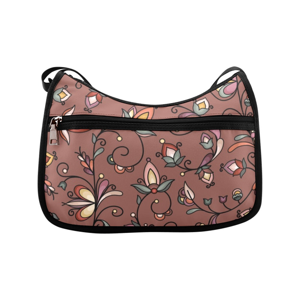 Burnt Sky Petals Brown Crossbody Bag