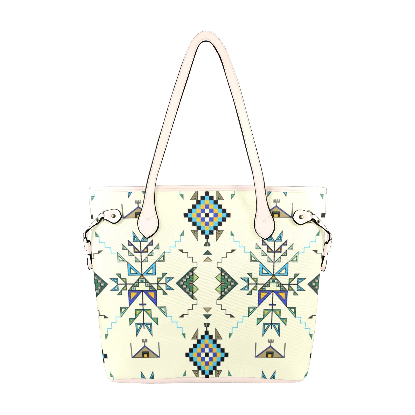 Bear Shield Cream Clover Canvas Tote Bag