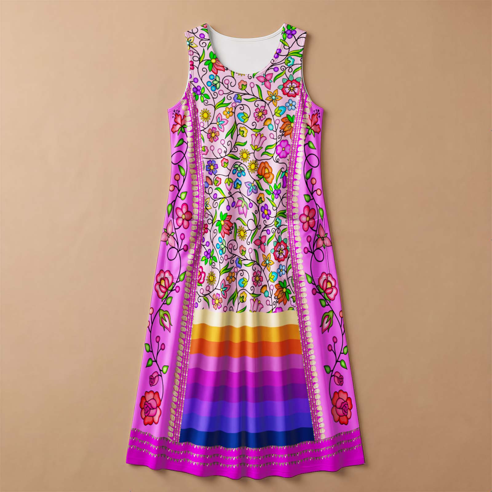 Grandmother's Legacy Magenta 1 Women's Sleeveless Long Dress